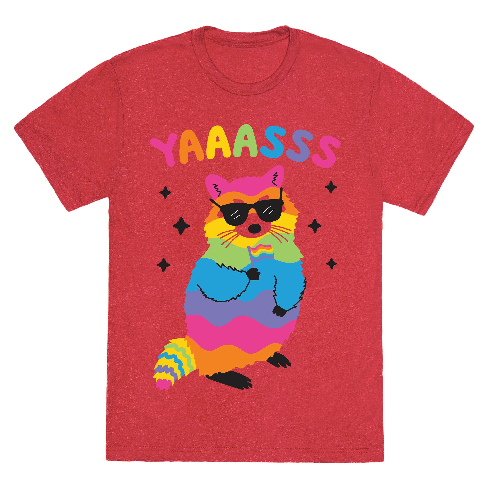 Yas Rainbow Raccoon Unisex Triblend Tee